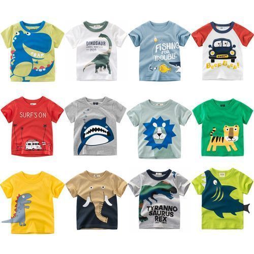 100% Cotton Kid Fashion Forklift Print Short Sleeve T-Shirts