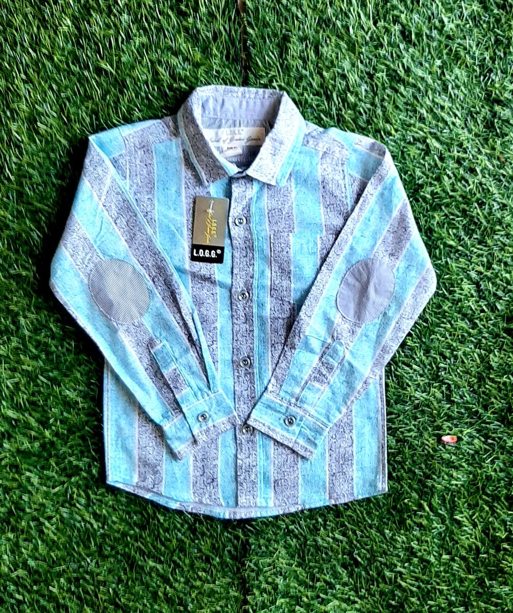 Boys Bold Stripe Patterned Long Sleeve Dress Shirt
