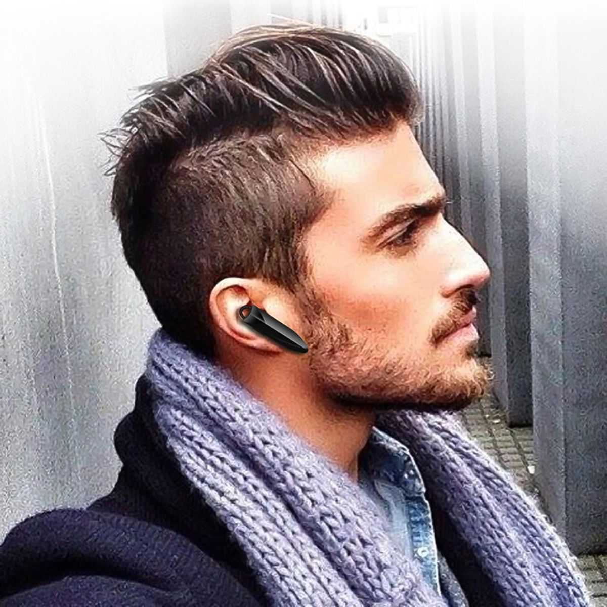 Wireless Bluetooth-compatible 5.0 Single In-Ear-White