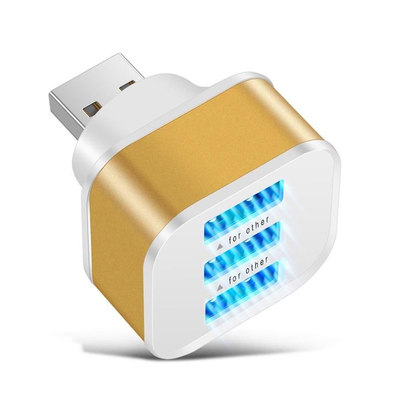USB20 HUB Splitter Quick Charge 3 Ports USB Expander for Phone Tablet Laptop PC Chargers Adapter with LED Indicator-B