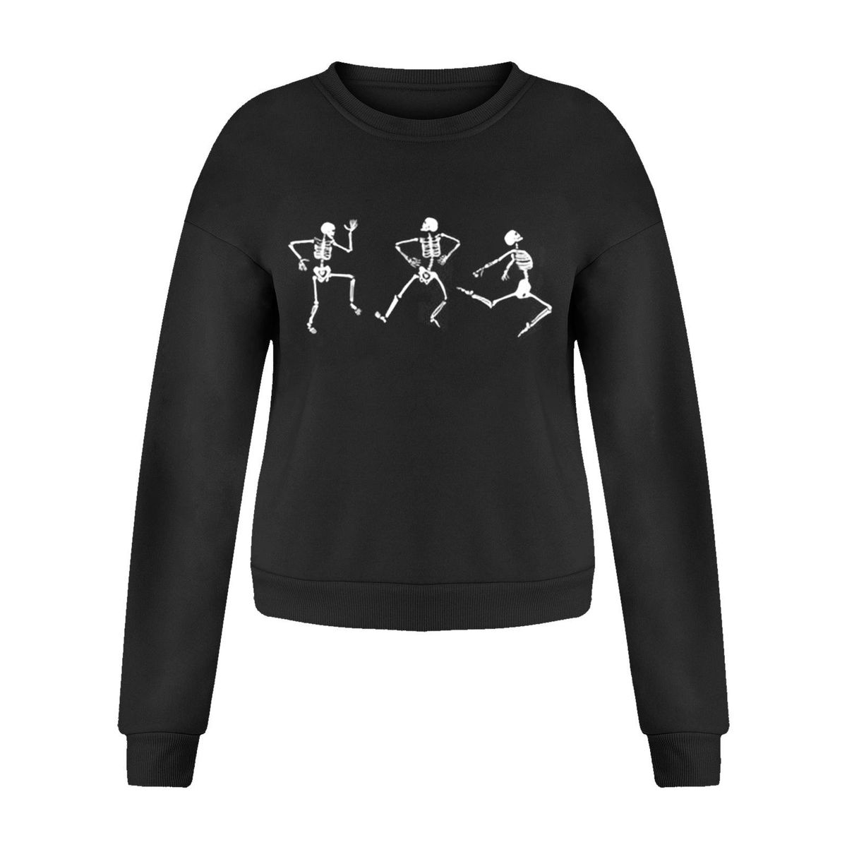 Long Sleeve Crewneck Solid  Sweatshirt Sweet Black XXL