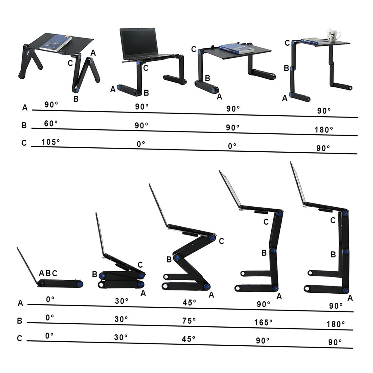 Aluminium Adjustable Laptop Stand Portable 2 Cooling Fans