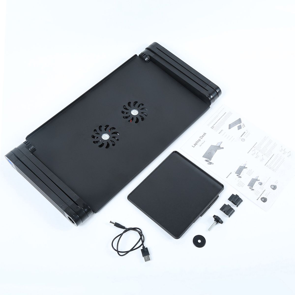 Aluminium Adjustable Laptop Stand Portable 2 Cooling Fans