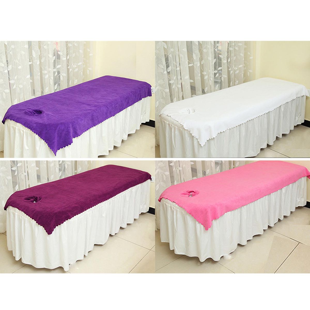 Massage Table Sheet Covers With  Breath Hole Soft For Beauty Purple