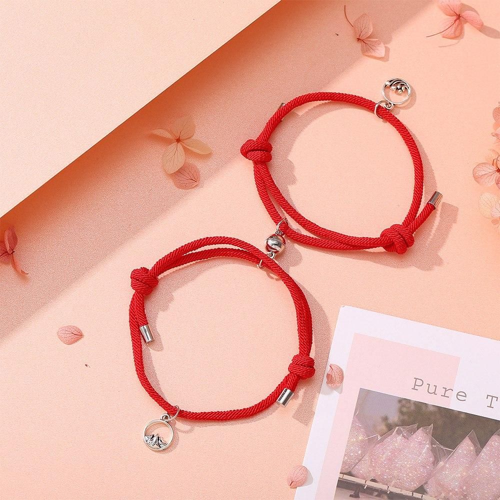 2Pcs Couple Magnet Attract Lover Bracelet Gift for Men Women