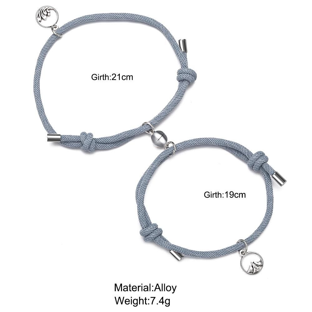 2Pcs Couple Magnet Attract Lover Bracelet Gift for Men Women
