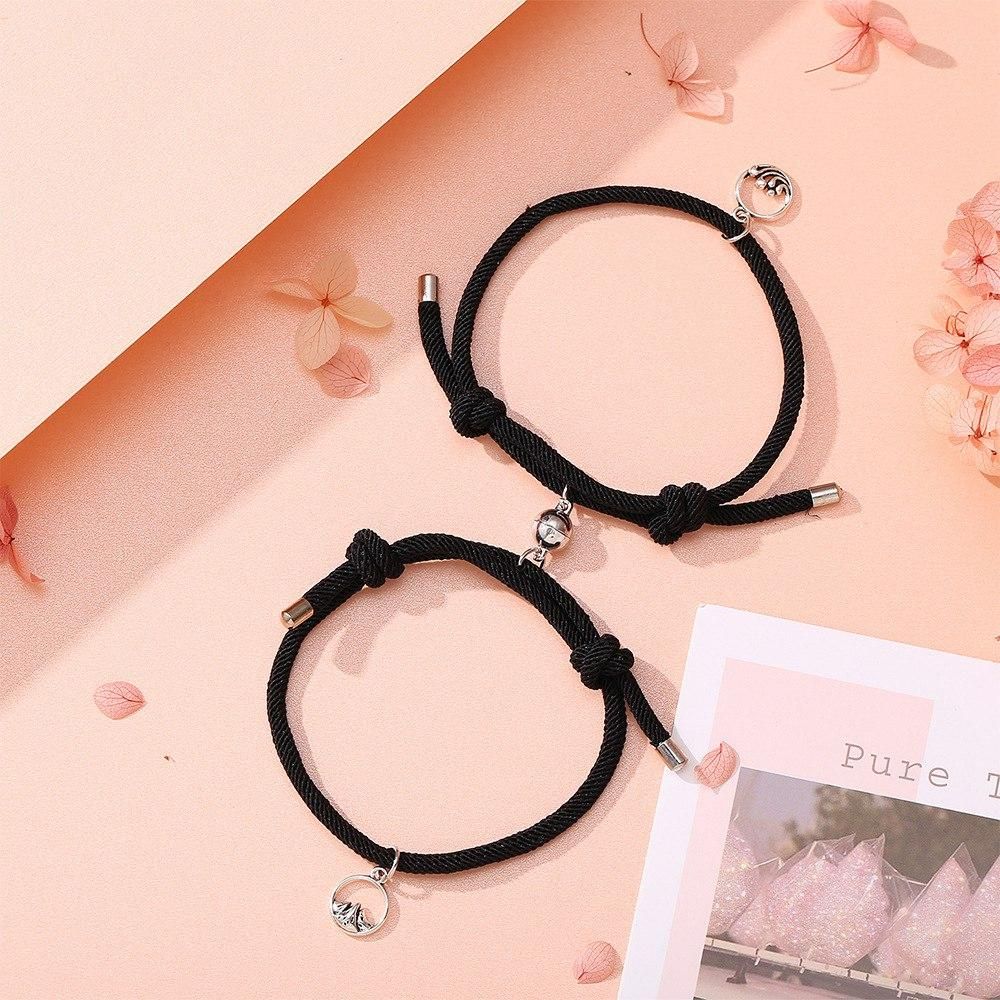 2Pcs Couple Magnet Attract Lover Bracelet Gift for Men Women
