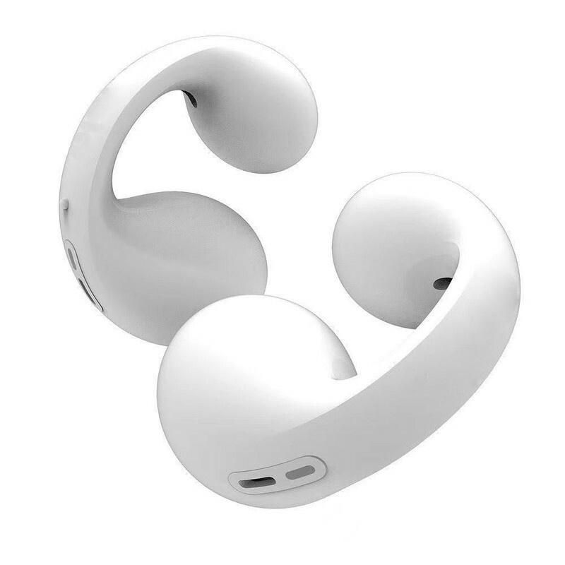 Clip-on white wireless headphones bone conduction headphones