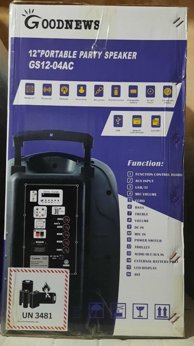 Portable 12 Inches Rechargeable Wireless Speaker
