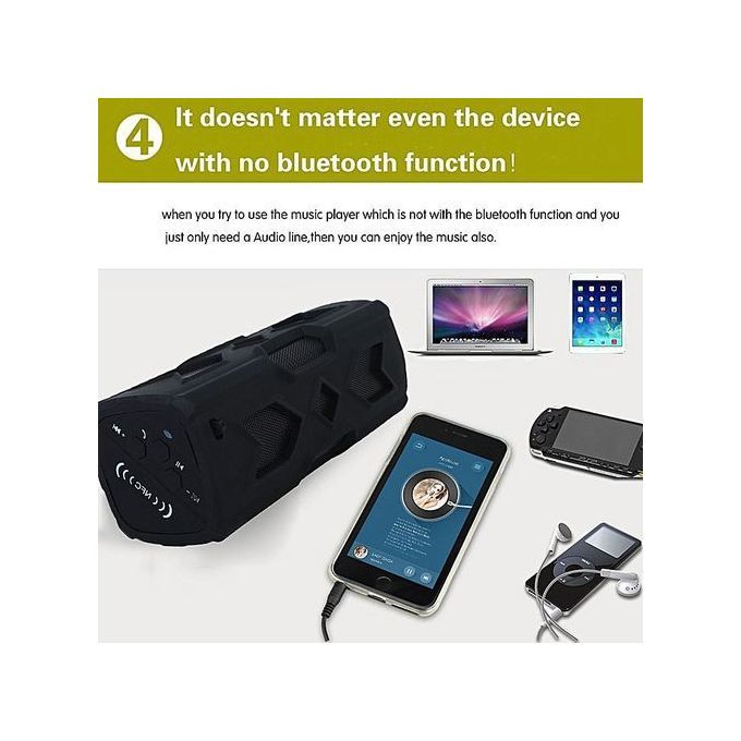 Portable Outdoor Sport Boombox Wireless Bluetooth Speaker(Black) HT-S
