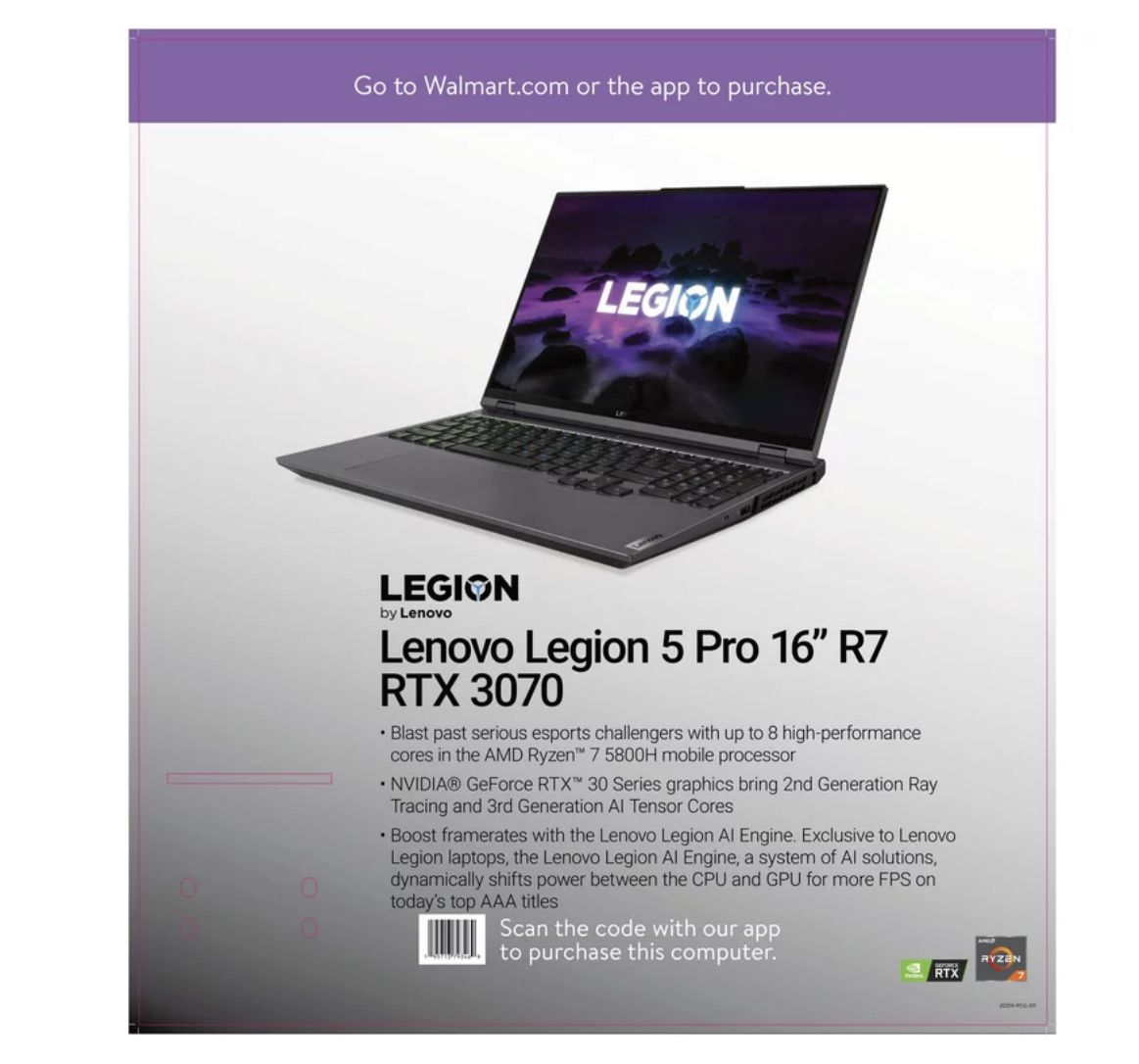 Legion 5 Pro 16" R7 RTX 3070 Gaming Laptop, 16" QHD, AMD Ryzen 7, NVIDIA GeForce RTX 3070, 16GB RAM, 512GB SSD, Gray, Windows 10 Home, 82JQ008NUS
