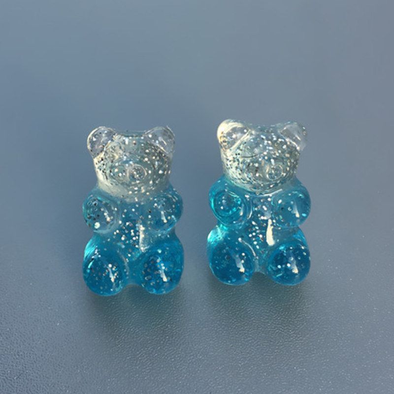 Women Candy Color Cartoon Gummy Bear Ear Stud-4#