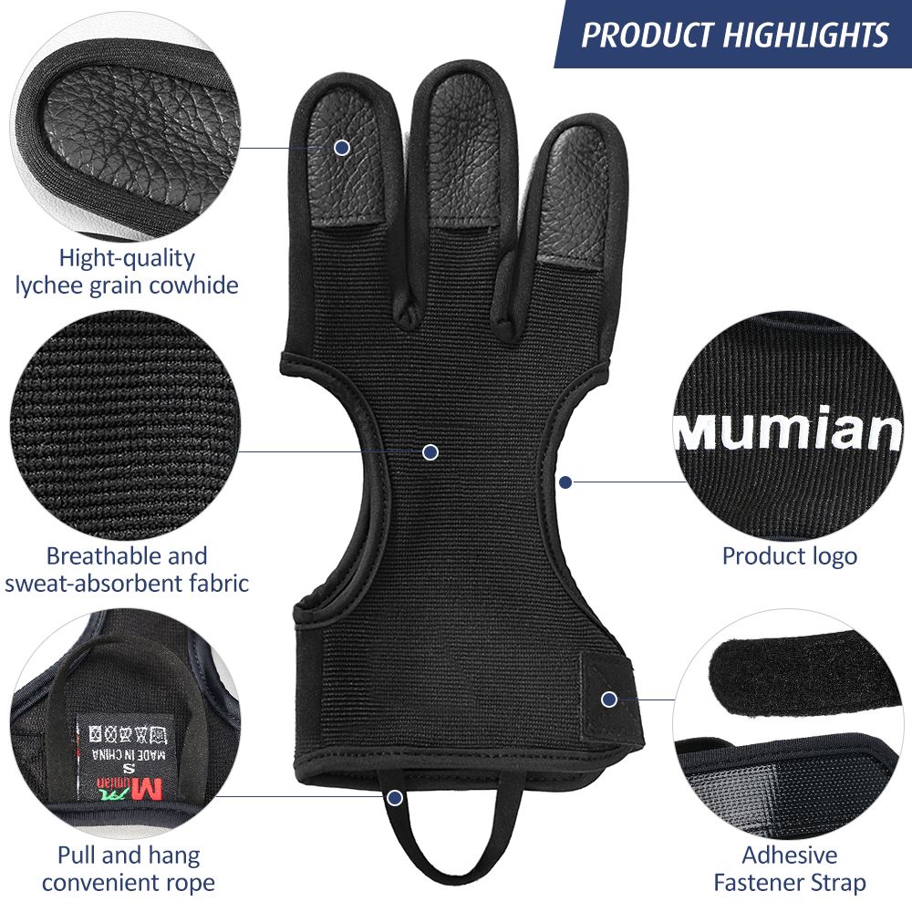 1PC Archery  Shooting Hunting Leather Three Finger