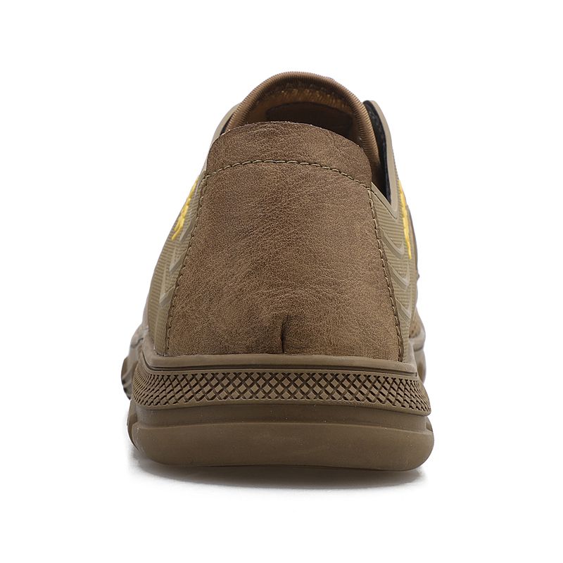High Quality Elastic Band Men's Shoes Big Size 39-46 Outdoor Non-slip Leather+Mesh Hiking Climbing Shoes Retro Professional Trekking Sneakers Coffee