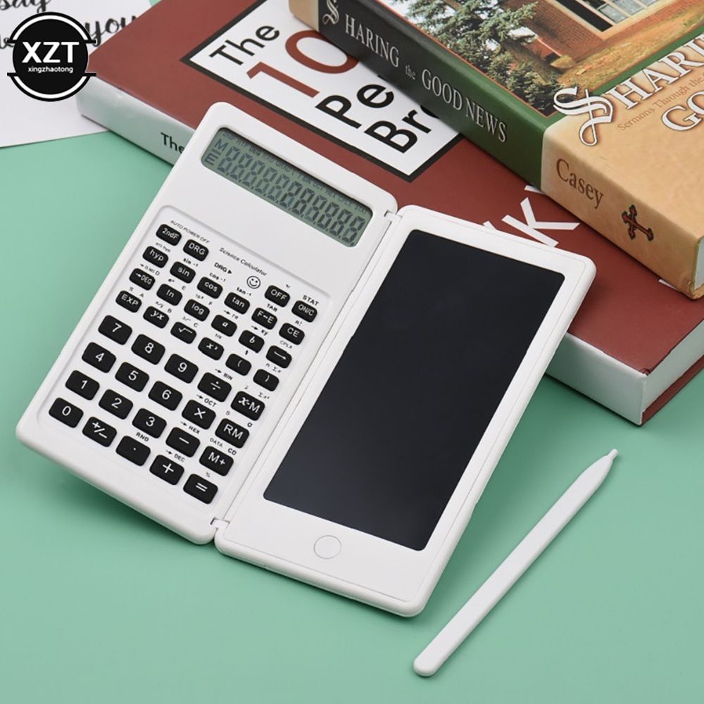 S9AB Portable Calculator LCD Screen Writing Tablet Folding Scientific Calculator Tablet Digital Drawing Pad With Stylus Pen S9AB Black
