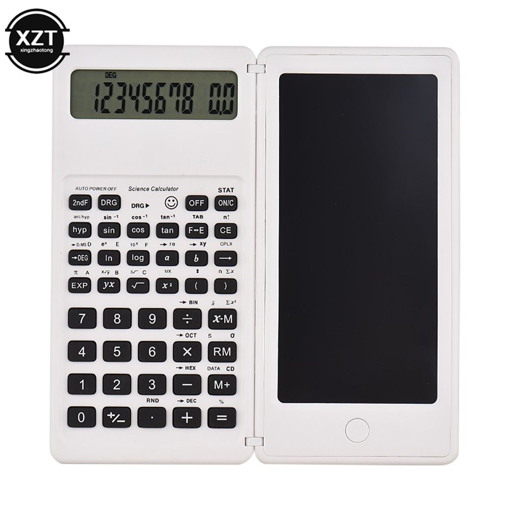 S9AB Portable Calculator LCD Screen Writing Tablet Folding Scientific Calculator Tablet Digital Drawing Pad With Stylus Pen S9AB Black
