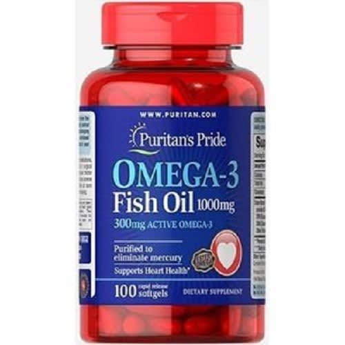 Omega-3 Fish Oil 1000 Mg - 300 Mg Active Omega-3 - By 100 Softgels