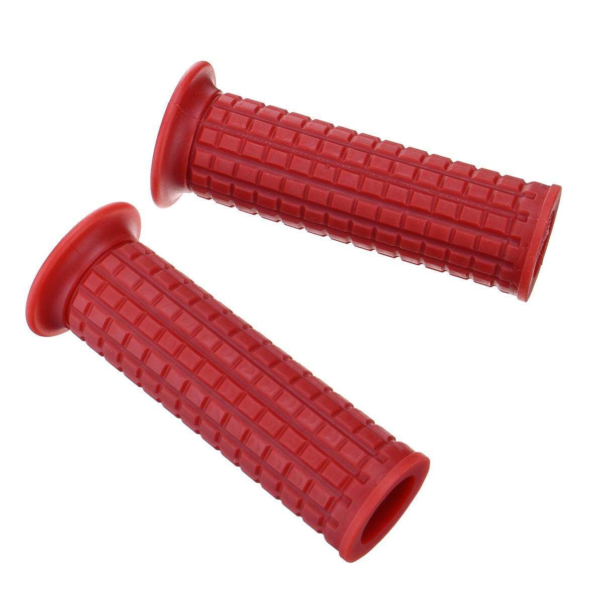 Pair 7/8" Motorcycle Handlebar Hand Grips Motorbike Dirt Bike 22mm Handle Bar (Dull Red) Dark Red 22 / 24mm
