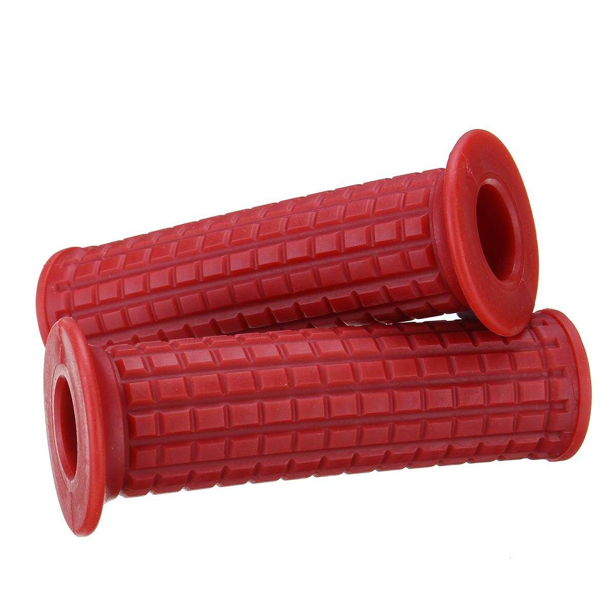 Pair 7/8" Motorcycle Handlebar Hand Grips Motorbike Dirt Bike 22mm Handle Bar (Dull Red) Dark Red 22 / 24mm