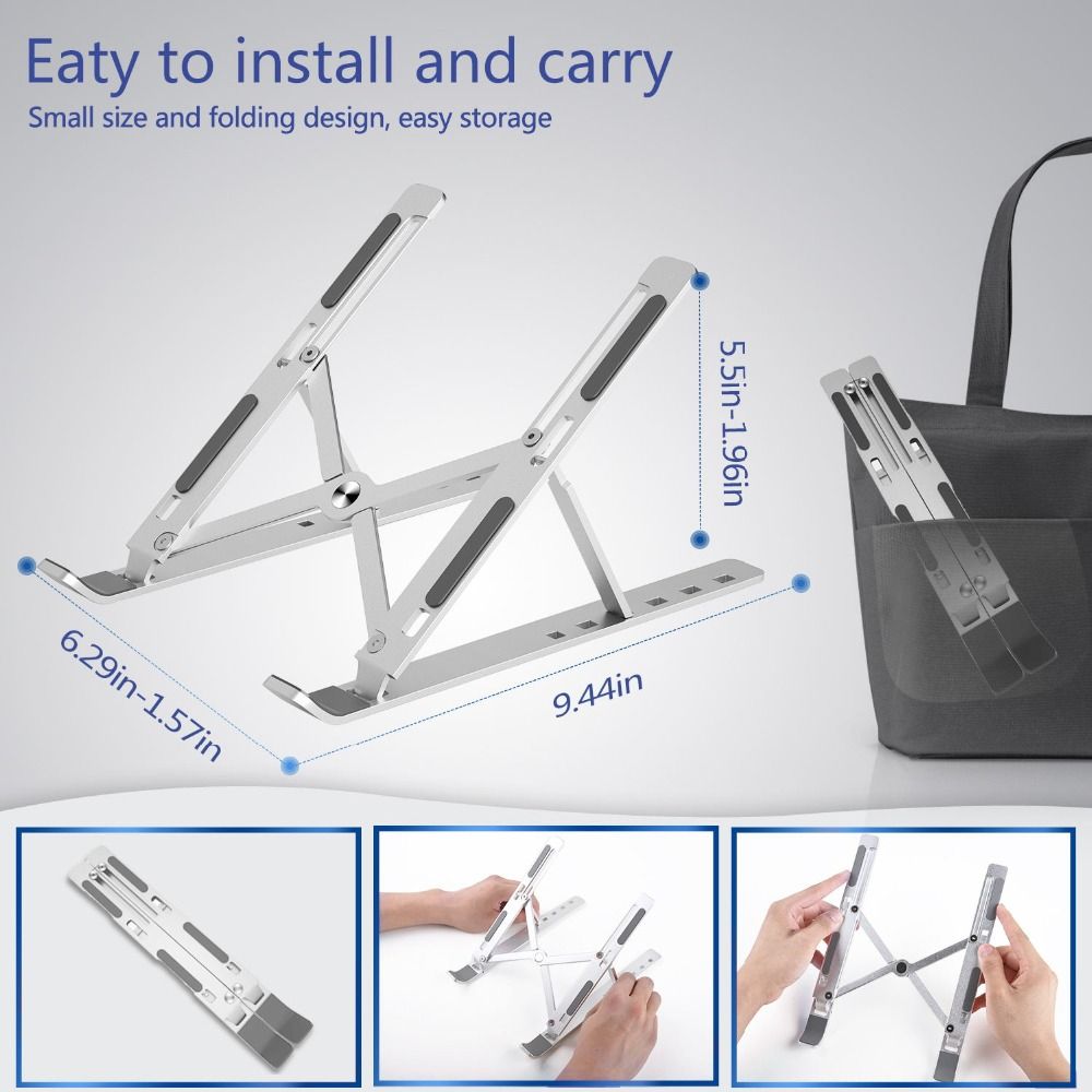 Laptop Tablet Stand Foldable 10 Level Adjustable Laptop Holder Bracket