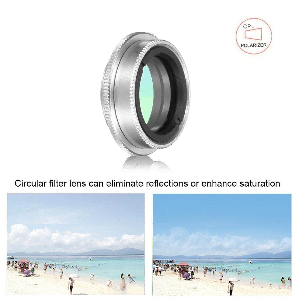 Universal 8in1 Clip-On Wide Angle+Super Fisheye+Macro Phone Camera Lens Kit