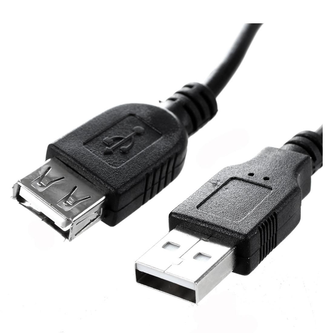 Black 0.6m USB Male to A Female Extender Data Adapter