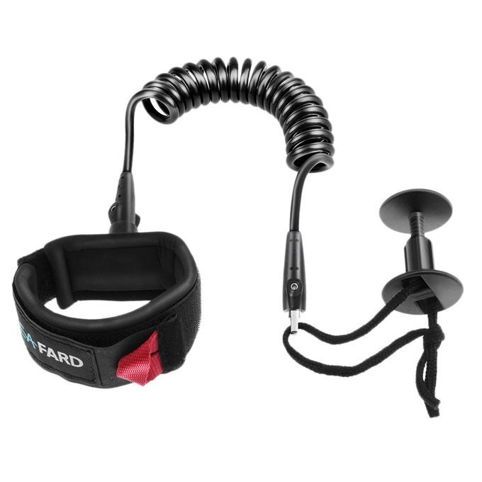 5ft Surfboard Leash  Wrist Strap Rope Coiled Cord - High Black