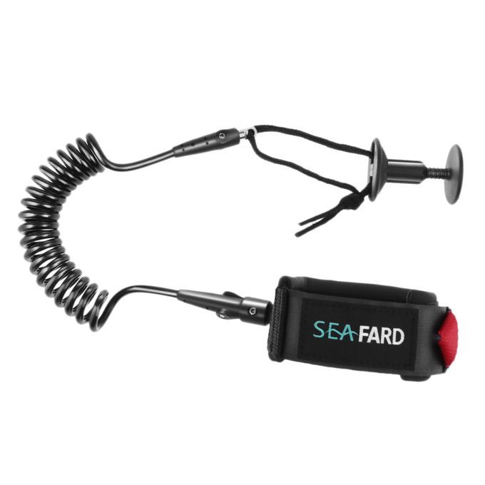 5ft Surfboard Leash  Wrist Strap Rope Coiled Cord - High Black