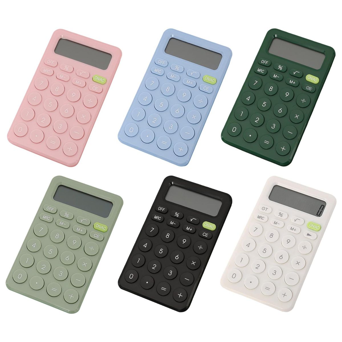 Electronic Calculator Mathematics Learning Aid Muti-Color With On Battery Portable Pocket Calculator For Office Home Kids A- BLACK