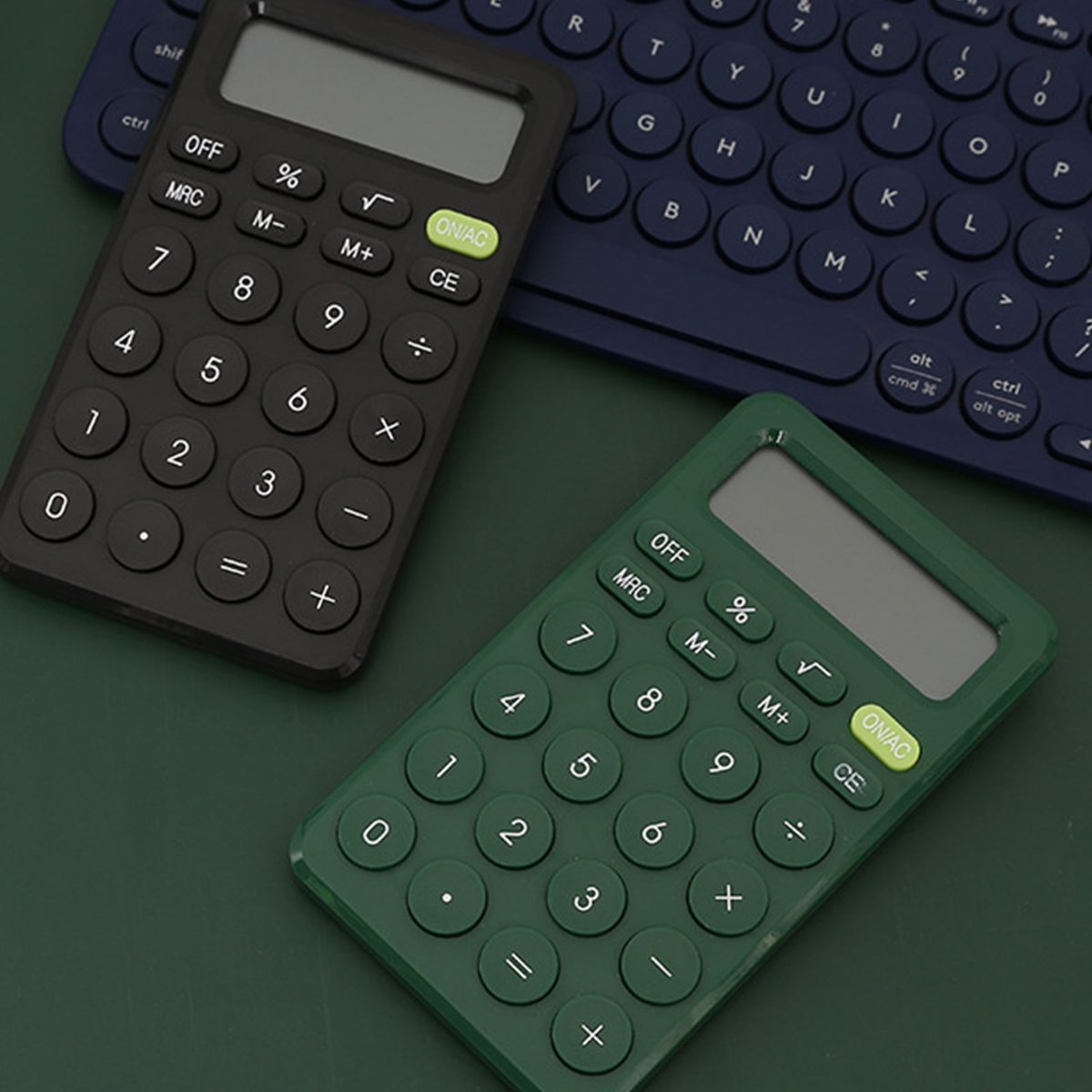 Electronic Calculator Mathematics Learning Aid Muti-Color With On Battery Portable Pocket Calculator For Office Home Kids A- BLACK