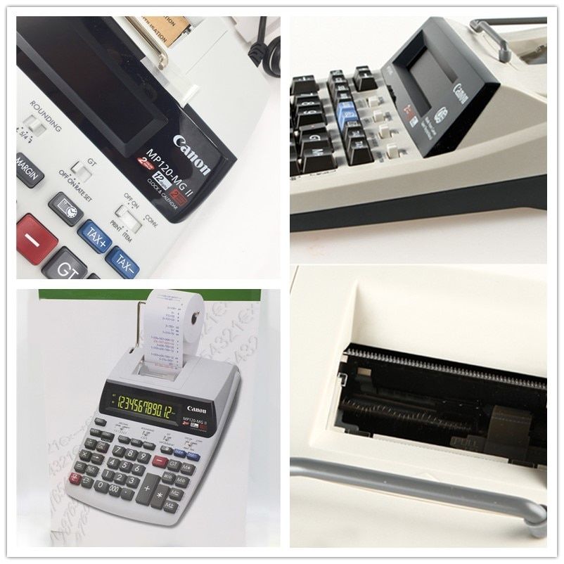 Calculator Mp120-mgii Large Desktop Plug-in Dual Color Print Computer 12Digits With Small Roll Test Paper Lcd Display Calculator