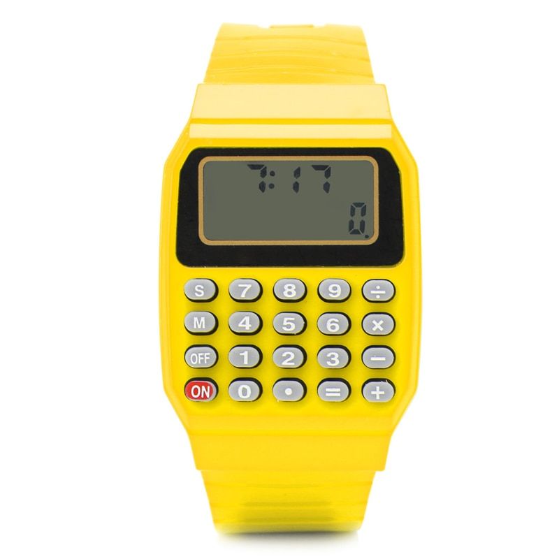 Fashion Child Kids Silicone Date Multi-Purpose Electronic Calculator Wrist Watch Blue