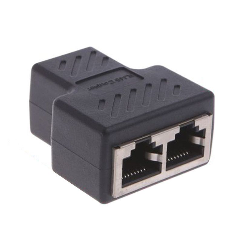 1 To 2 LAN Ethernet Network Extender Adapter Plug Splitter-
