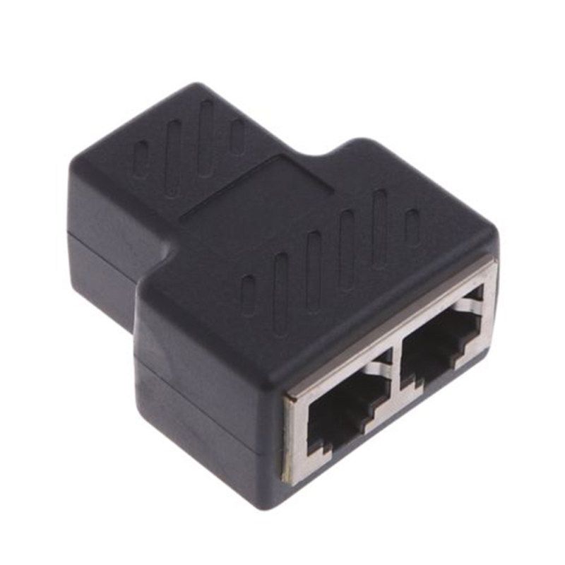 1 To 2 LAN Ethernet Network Extender Adapter Plug Splitter-