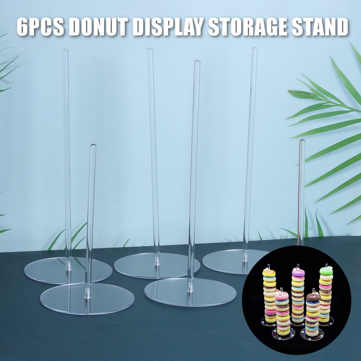 6Pcs Donut Wall Storage Stand Acrylic Candy Sweet Party Doughnut Display