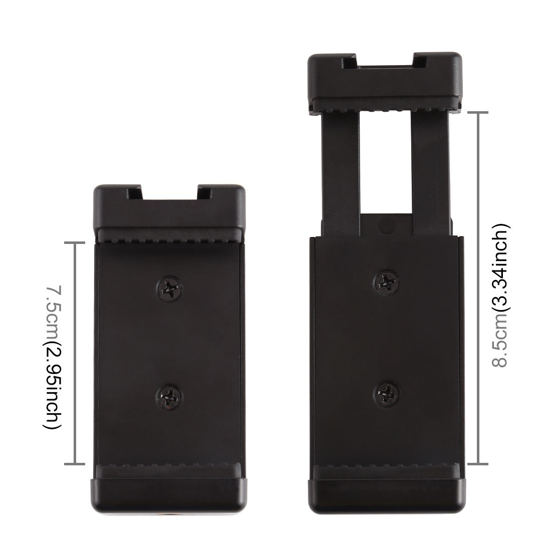 PULUZ Selfie Sticks Tripod Mount Phone Clamp With 1/4 Inch Screw Holes & Cold Shoe Base (Black)