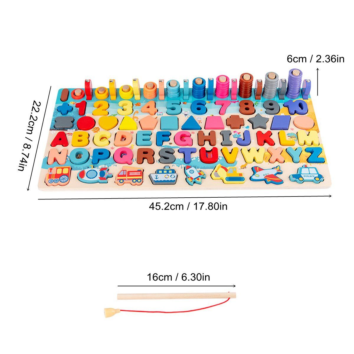 7-in-1 Wooden Jigsaw Puzzle Montessori Educational Toys Kids Board Math
