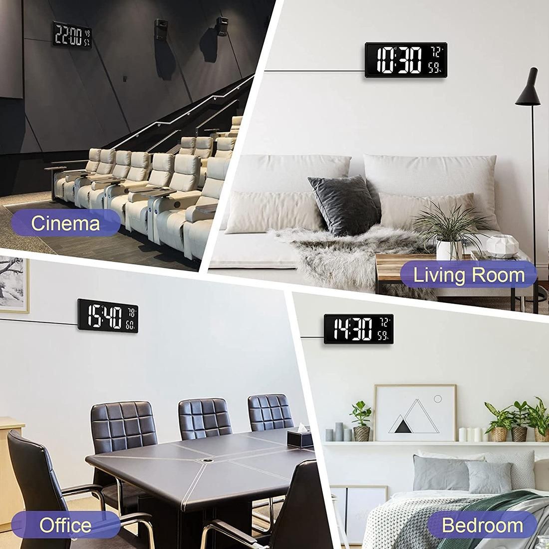 14.3 Inch Large Digital Wall Clock,with Date and