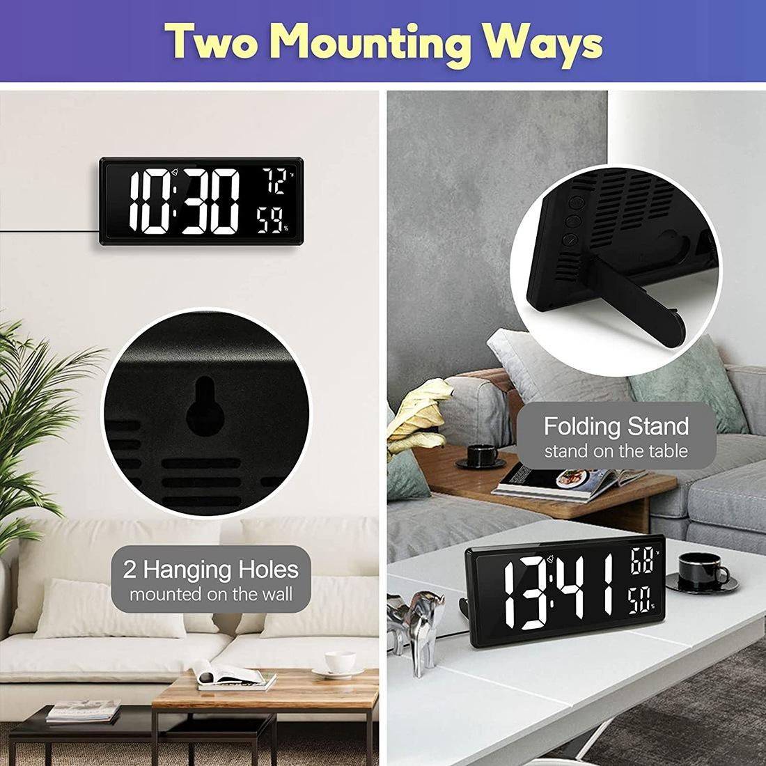 14.3 Inch Large Digital Wall Clock,with Date and