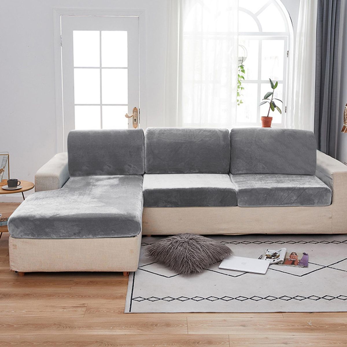 Silver Fox Velvet Couch Cover Cushion Cover All-inclusive Couch Cover Stretch Single Double Combination Couch Hat