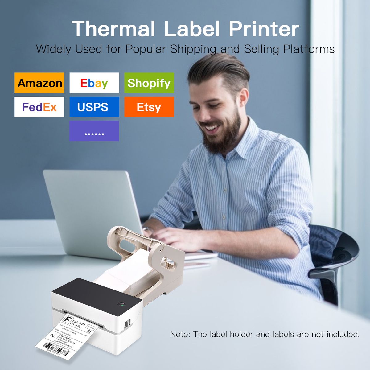 Desktop Label Printer High Speed USB Direct Thermal Printer