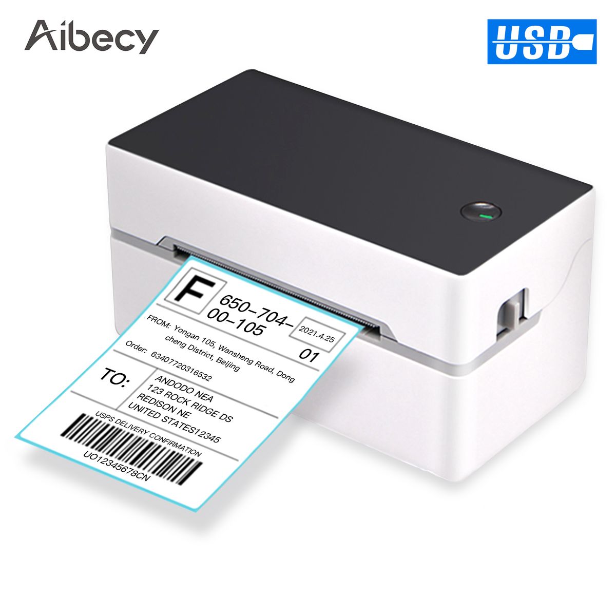 Desktop Label Printer High Speed USB Direct Thermal Printer