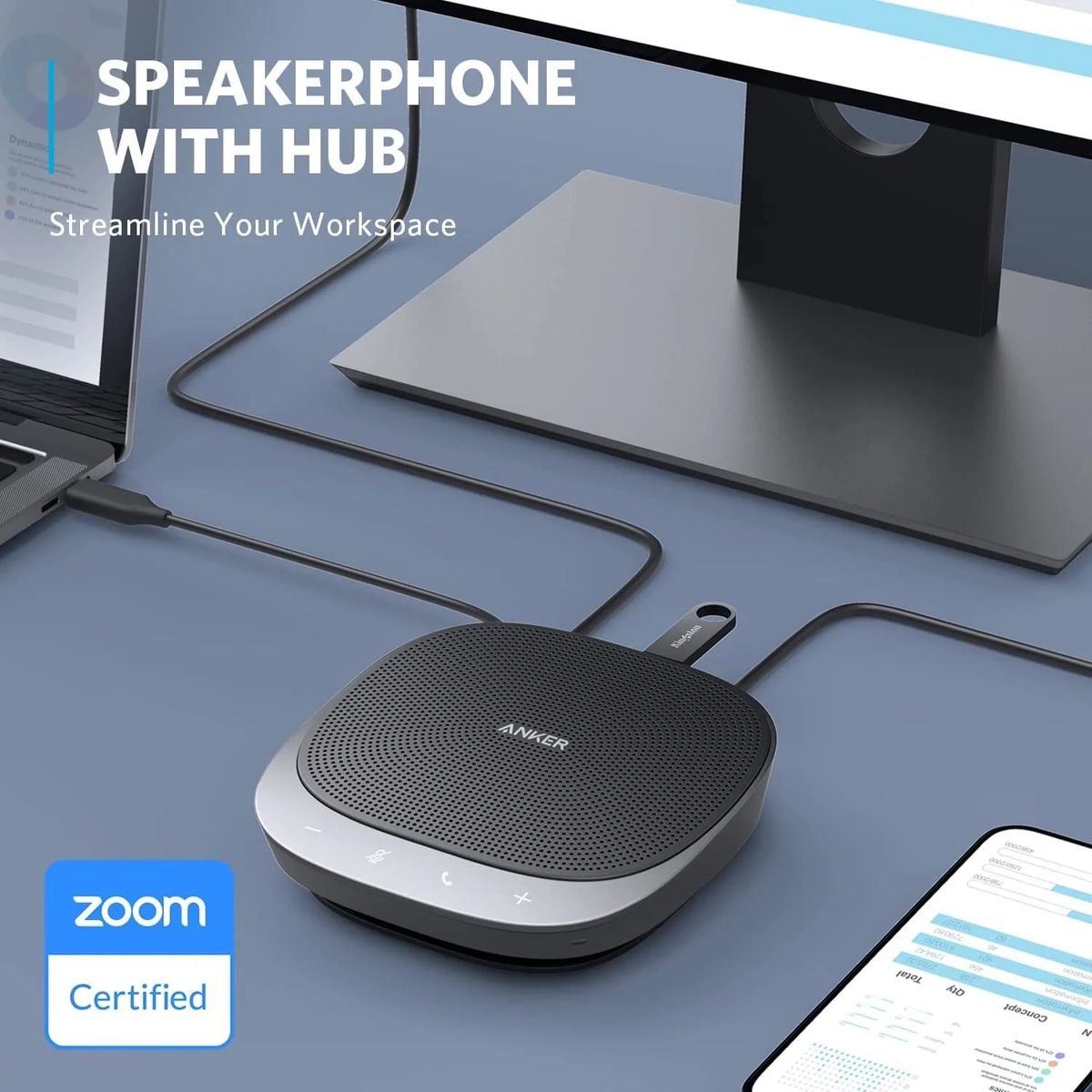 PowerConf S360 USB Speakerphone With 4-Port USB Hub