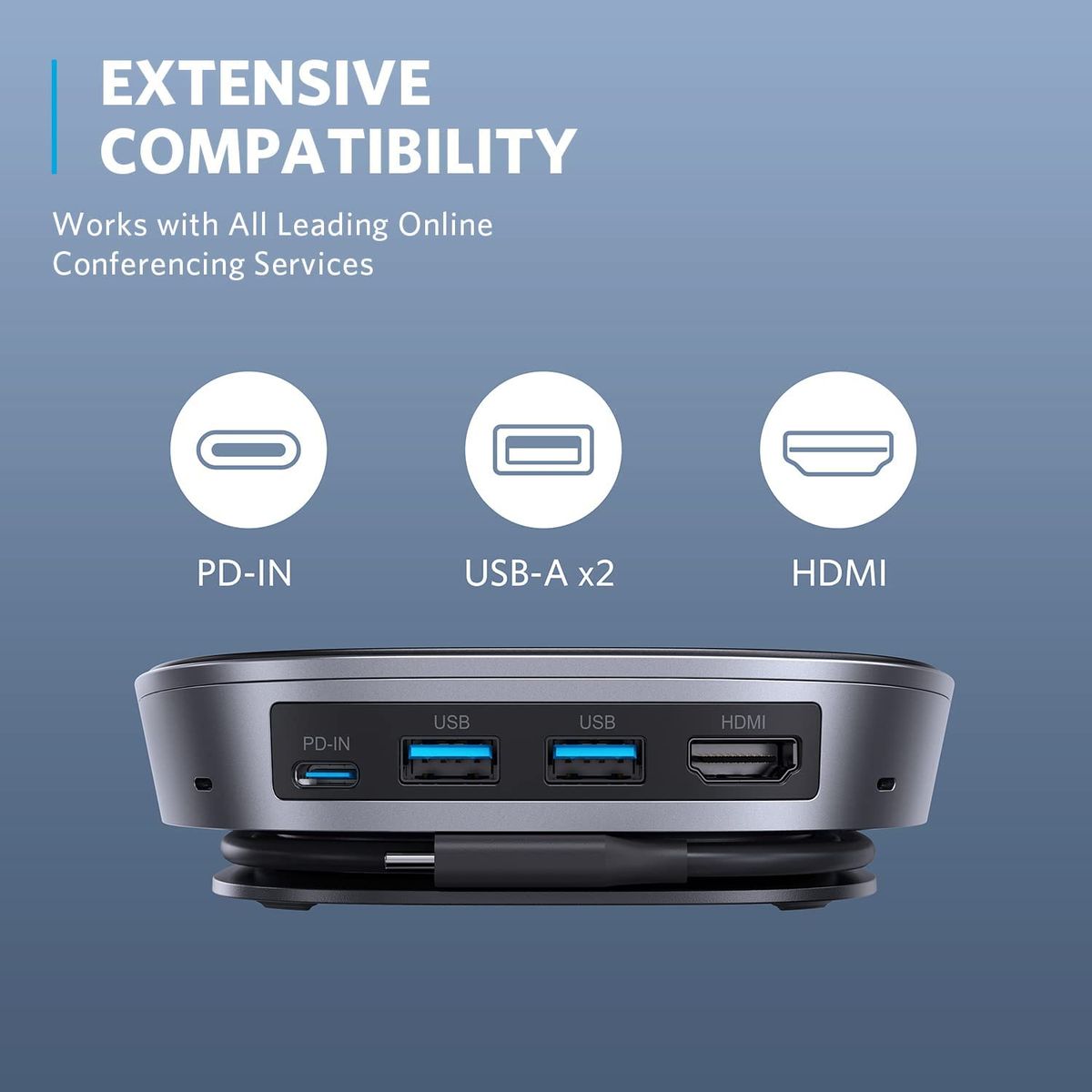 PowerConf S360 USB Speakerphone With 4-Port USB Hub