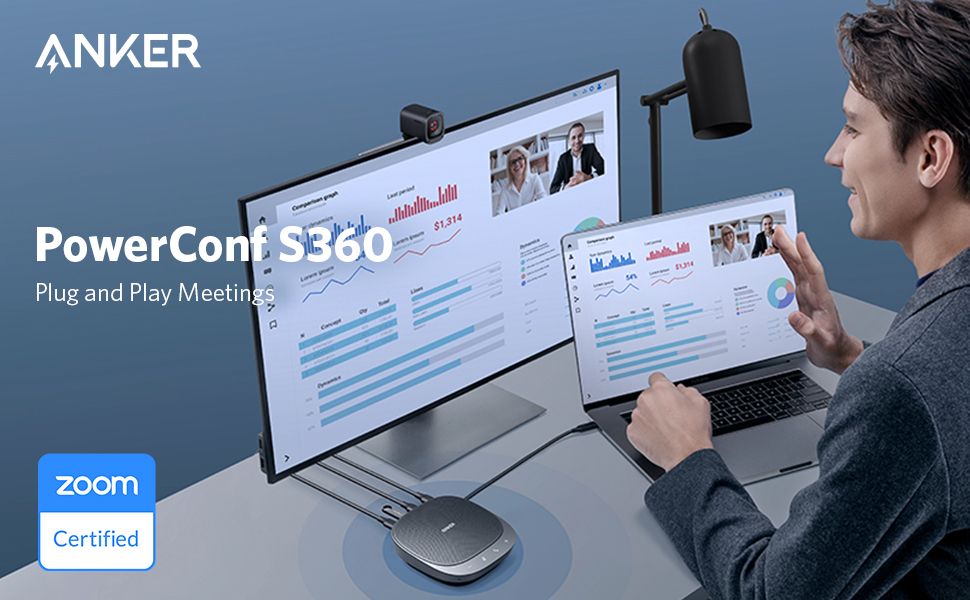PowerConf S360 USB Speakerphone With 4-Port USB Hub