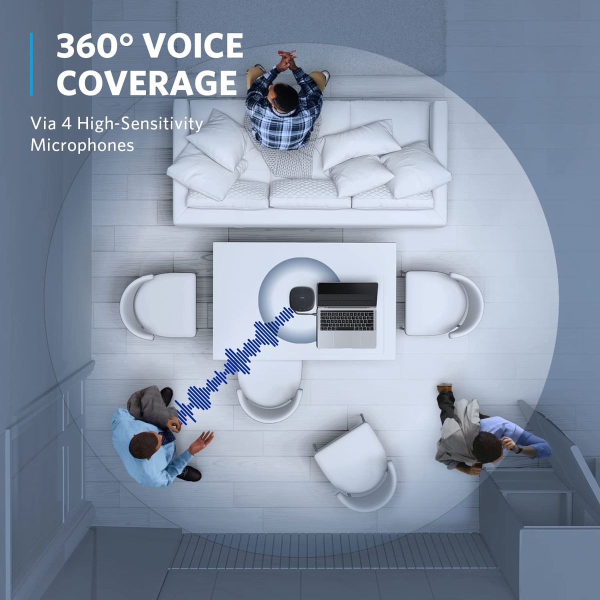 PowerConf S360 USB Speakerphone With 4-Port USB Hub