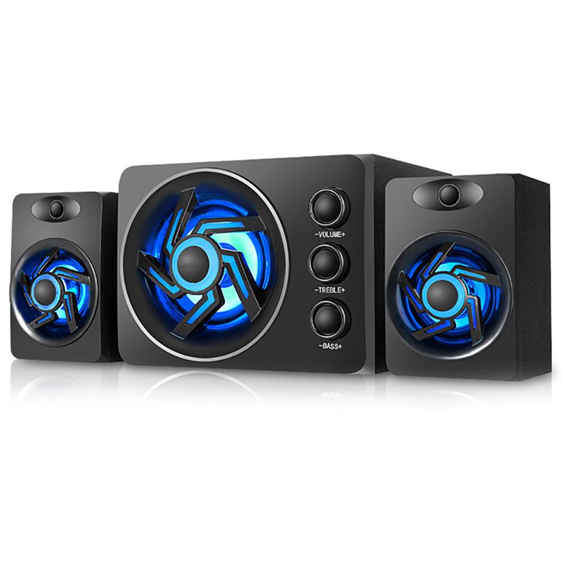Audio Speaker With Colorful LED Light Desktop Computer Speaker With Subwoofer Perfect 2.1 Gaming And Multimedia PC Speakers