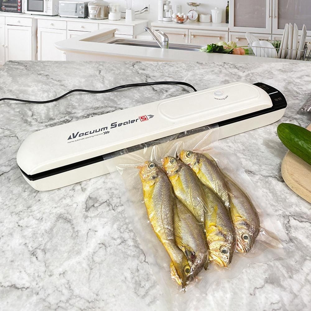 US Plug Vacuum Sealer Automatic Food Sealer Machine for Dry and Moist Food Storage Preservation with 10 Pcs Seal Bags A