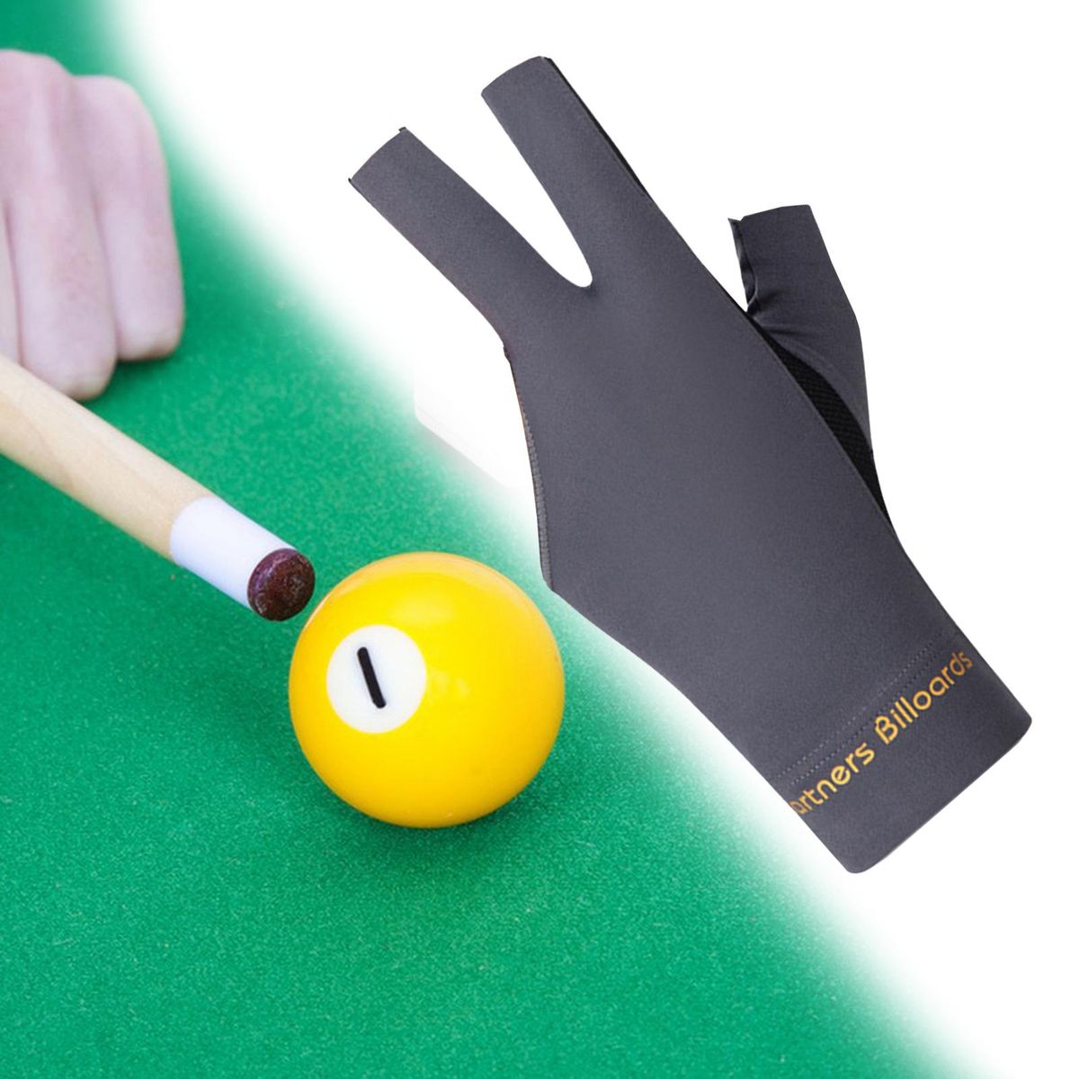 3 Fingers Billiard Gloves Left Hand Anti Slip Gray
