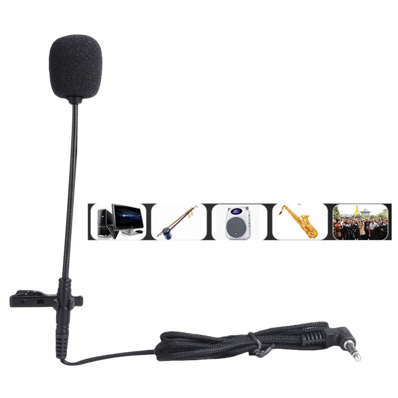 Clip On Lapel Microphone Handsfree Wired Capacitive Mini-
